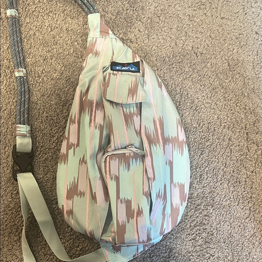 Kavu Mint and Brown Patterned Sling Bag